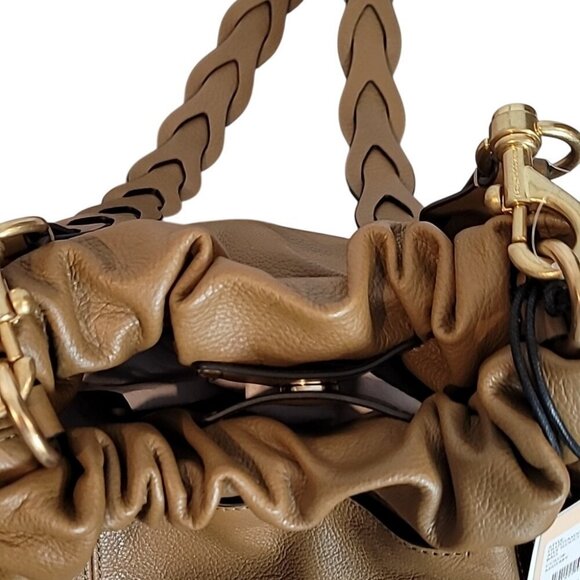 NWT - Rebecca Minkoff - Alex Slouchy Leather Shoulder Bag - Military - Tan - Picture 12 of 16